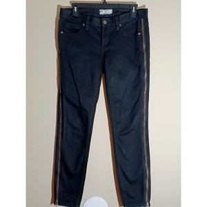 Free People Levon Black Wash Full Side Zip Skinny Jean